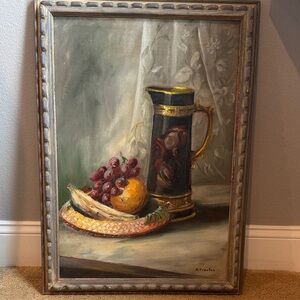 Original Signed Vintage Still Life Painting